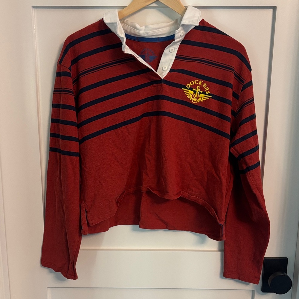 Dockers Cropped Striped Rugby Shirt - XL